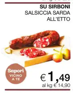 Coop SU SIRBONI SALSICCIA SARDA ALL’ETTO offerta