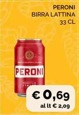 Coop PERONI BIRRA LATTINA 33 CL offerta