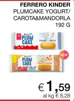 Coop FERRERO KINDER PLUMCAKE YOGURT/CAROTA&MANDORLA offerta