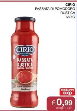 Coop CIRIO PASSATA DI POMODORO RUSTICA offerta