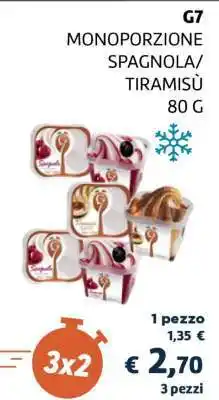 Coop G7 MONOPORZIONE SPAGNOLA/TIRAMISÙ 80 G offerta