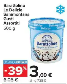 Carrefour Barattolino Le Delizie Sammontana Gusti Assortiti offerta
