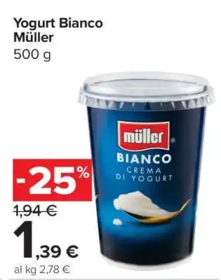 Carrefour YOGURT BIANCO MÜLLER offerta
