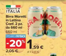 Carrefour Birra Moretti in Lattina offerta