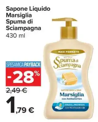 Carrefour Sapone Liquido Marsiglia Spuma Di Sciampagna offerta