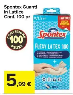 Carrefour Spontex Guanti in Lattice Conf. 100 pz offerta