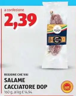 ALDI SALAME CACCIATORE DOP offerta