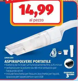 ALDI ASPIROPOLVERE PORTATILE offerta