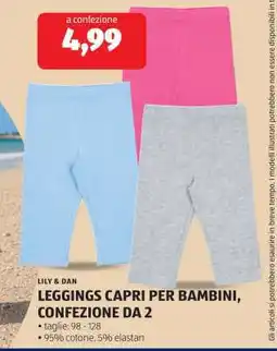 ALDI LEGGINGS CAPRI PER BAMBINI, CONFEZIONE DA 2 offerta