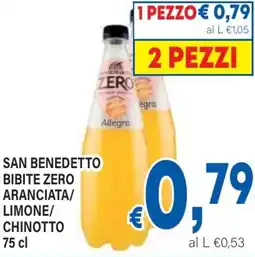 DEM San benedetto bibite zero aranciata/ limone/ chinotto offerta