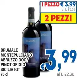 DEM Brumale montepulciano abruzzo doc/ pinot grigio sicilia igt offerta