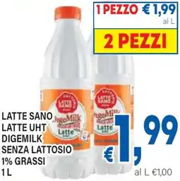 DEM Latte sano latte uht digemilk senza lattosio 1% grassi offerta