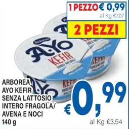 DEM Arborea ayo kefir senza lattosio intero fragola/ avena e noci offerta