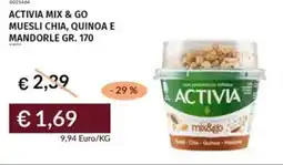 Prezzemolo e Vitale Activia mix & go muesli chia, quinoa e mandorle offerta