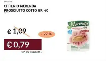Prezzemolo e Vitale Citterio merenda prosciutto cotto offerta