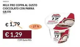 Prezzemolo e Vitale Milk pro coppa al gusto cioccolato con panna offerta