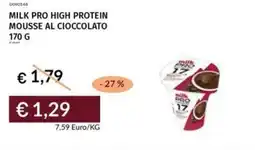 Prezzemolo e Vitale Milk pro high protein mousse al cioccolato offerta