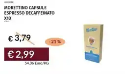 Prezzemolo e Vitale Morettino capsule espresso decaffeinato x10 offerta