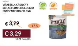 Prezzemolo e Vitale Vitabella crunchy muesli con cioccolato fondente bio offerta