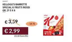 Prezzemolo e Vitale Kellogg's barrette special k frutti rossi offerta