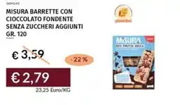 Prezzemolo e Vitale Misura barrette con cioccolato fondente senza zuccheri aggiunti offerta