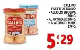 Deco Supermercati Callipo filetti di tonno offerta