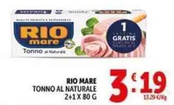 Deco Supermercati Rio mare tonno al naturale offerta