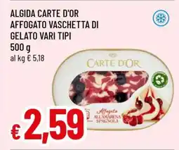 Famila ALGIDA CARTE D'OR AFFOGATO VASCHETTA DI GELATO VARI TIPI offerta