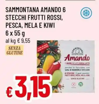 SAMMONTANA AMANDO 6 STECCHI FRUTTI ROSSI, PESCA, MELA E KIWI