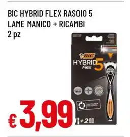 Famila BIC HYBRID FLEX RASOIO 5 LAME MANICO + RICAMBI offerta