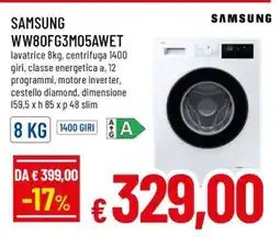 Famila SAMSUNG WW80FG3M05AWET offerta