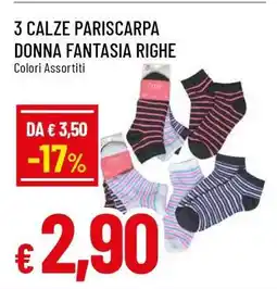 Famila 3 CALZE PARISCARPA DONNA FANTASIA RIGHE offerta