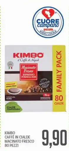 Supermercati Piccolo Kimbo caffè in cialde macinato fresco 80 pezzi offerta