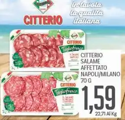 Supermercati Piccolo Citterio salame affettato napoli/milano offerta