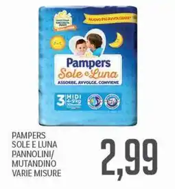 Supermercati Piccolo Pampers sole e luna pannolini/ mutandino offerta