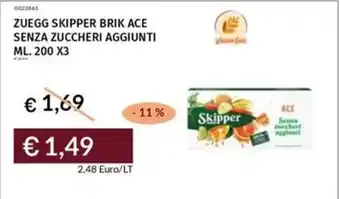 Prezzemolo e Vitale Zuegg skipper brik ace senza zuccheri aggiunti offerta