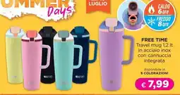 La Saponeria FREE TIME Travel mug in acciaio inox con cannuccia integrata offerta