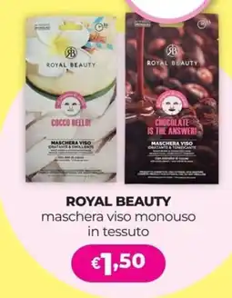 La Saponeria ROYAL BEAUTY maschera viso monouso in tessuto offerta