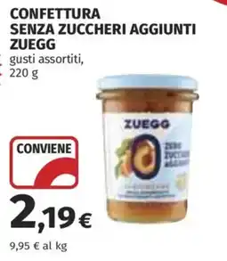 Ipercoop Confettura senza zuccheri aggiunti Zuegg offerta