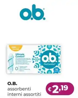 La Saponeria O.B. assorbenti interni offerta