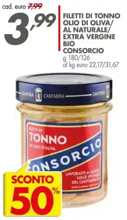 Italmark Filetti di tonno olio di oliva/ al naturale/ extra vergine bio consorcio offerta