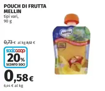 Ipercoop Pouch di frutta Mellin offerta