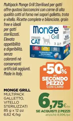 L´Isola dei Tesori Monge grill multipack galletto, vitello sterilizzati offerta