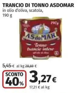 Ipercoop Trancio di tonno Asdomar offerta