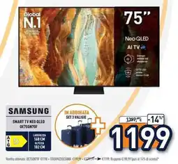 Unieuro Samsung smart tv neo qled QE75QN70F offerta