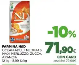 L´Isola dei Tesori Farmina n&d ocean adult medium & maxi merluzzo, zucca, arancia offerta