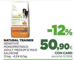 L´Isola dei Tesori Natural trainer sensitive monoproteico adult medium e maxi salmone offerta