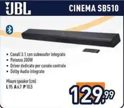Unieuro Jbl cinema SB510 offerta