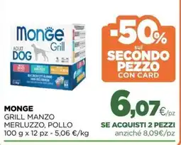L´Isola dei Tesori Monge grill manzo merluzzo, pollo offerta