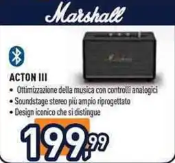 Unieuro Marshall acton III offerta
